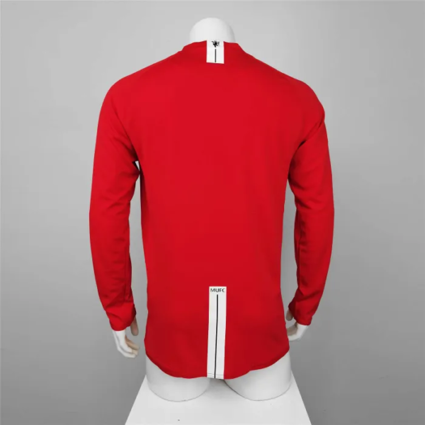 Manchester United Home Long Sleeve Retro Jersey 07/08 - Image 2