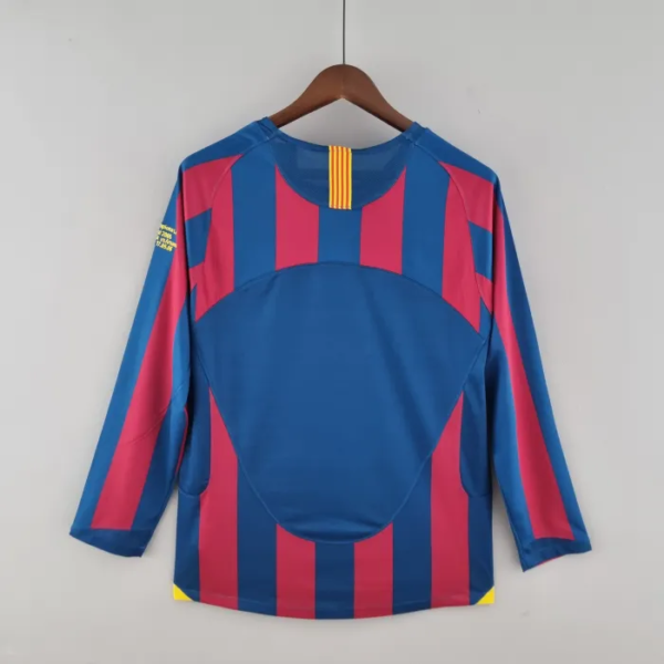 Barcelona Home Long Sleeve Retro Jersey UCL Final 2006 - Image 2